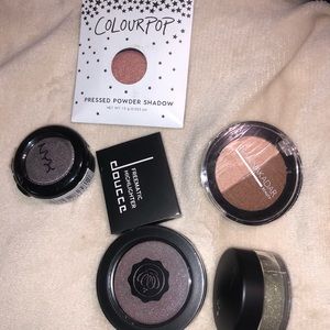 Bundle of shimmery eyeshadow singles pressed and loose. one highlighter. NEW!!!